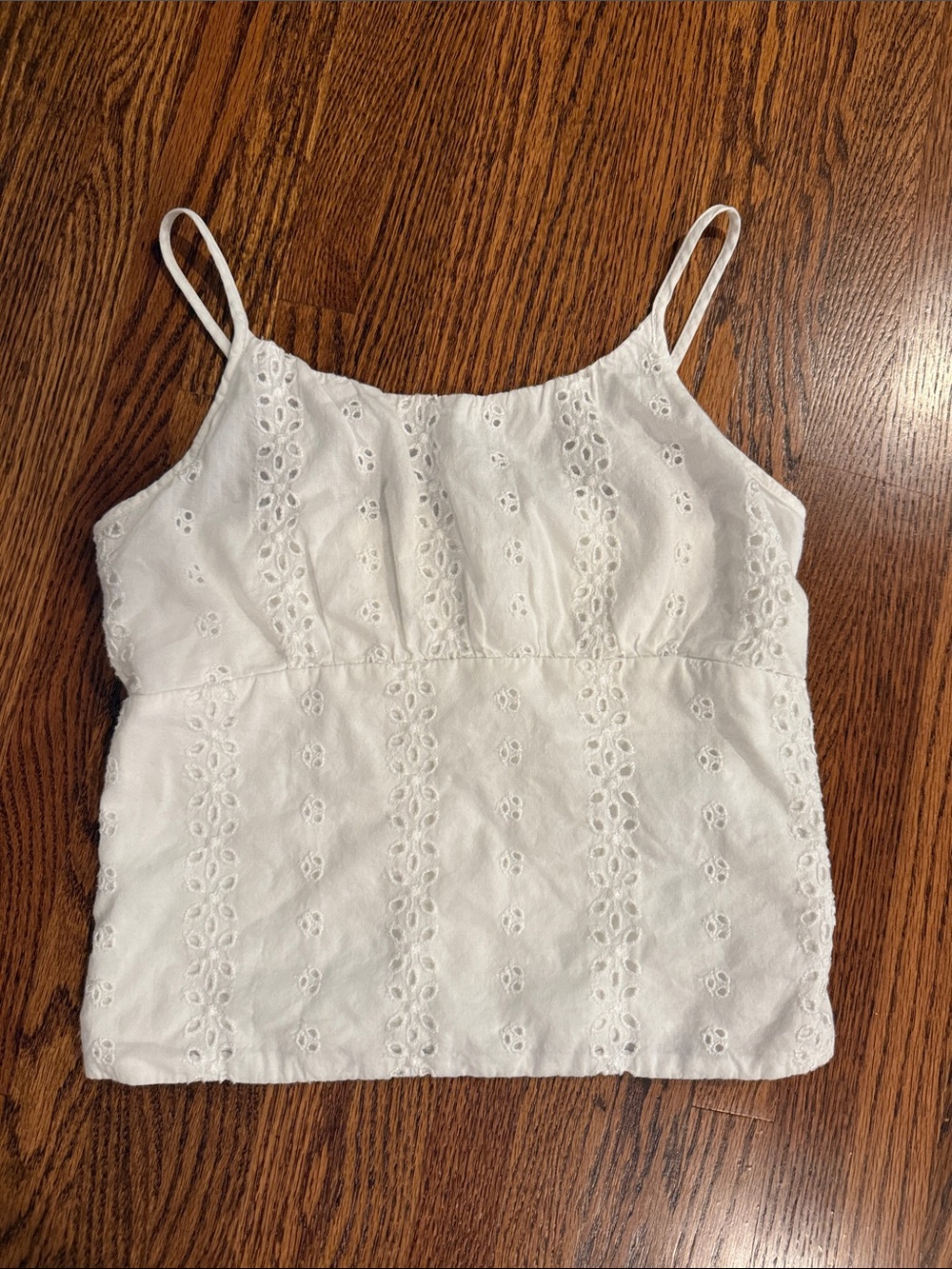 abercrombie kids White Eyelet Spaghetti Strap Camisole